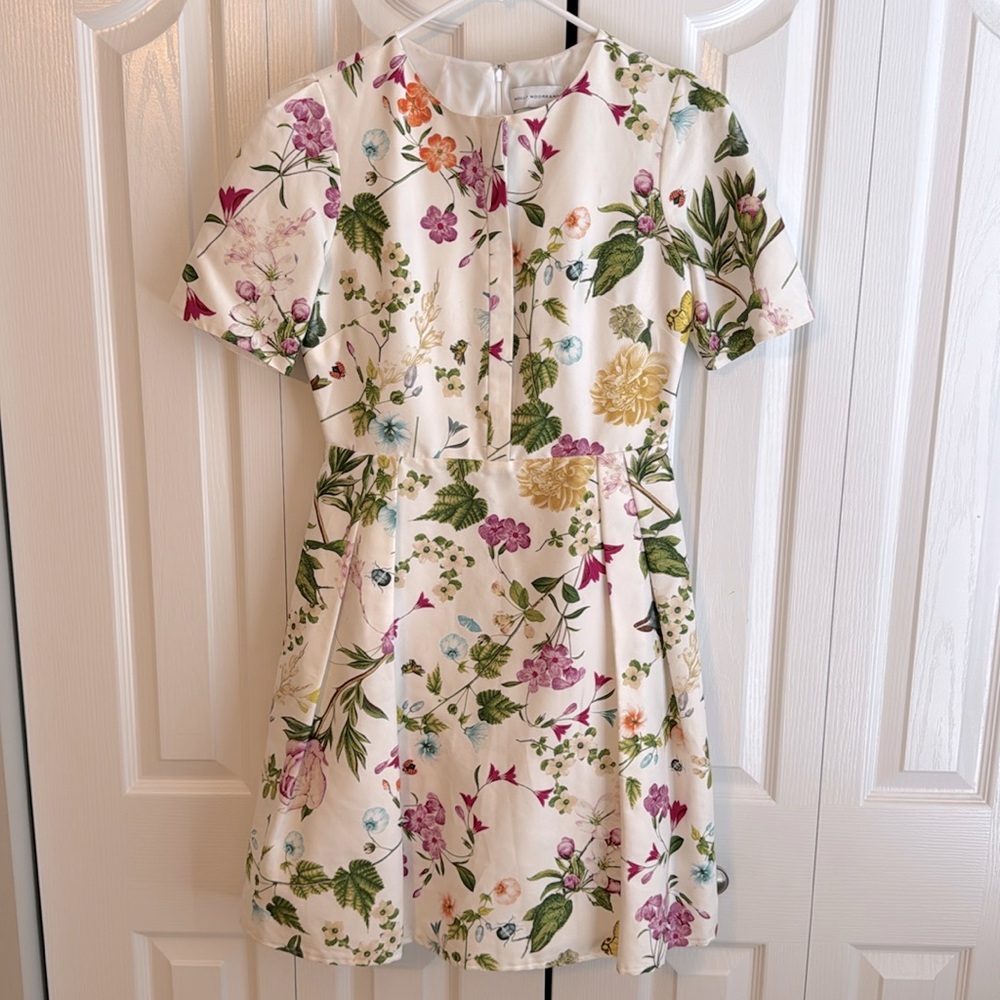Molly Moorkamp Khaki Dress Floral White Size 4